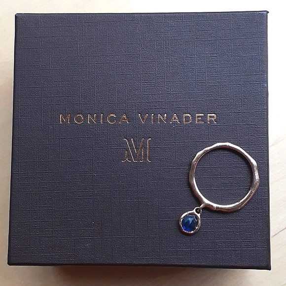 Monica Vinader Rose Gold with Kyanite Stone Ring, Size 5 3/4 - Picture 3 of 6